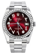 New Style | Rolex Datejust Watch | 36Mm | Red Black Arabic Dial | Oyster Band