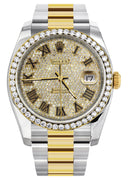 New Style | Diamond Gold Rolex Watch For Men | 36MM | Roman Diamond Dial | Oyster Band
