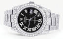 Iced Out Rolex Datejust 36 MM | Stainless Steel | 10 Carats of Diamonds | Black Roman Diamond Dial | Oyster Band