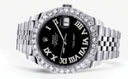 Rolex Datejust II Watch | 41 MM | Custom Black Roman Diamond Dial | Jubilee Band