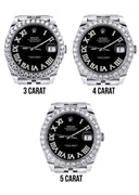 Rolex Datejust II Watch | 41 MM | Custom Black Roman Diamond Dial | Jubilee Band
