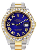 Rolex Datejust II Watch | 41 MM | 18K Yellow Gold & Stainless Steel | Custom Blue Roman Dial | Oyster Band