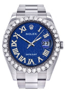Rolex Datejust II Watch | 41 MM | Custom Blue Pattern Roman Dial | Oyster Band