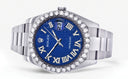 Rolex Datejust II Watch | 41 MM | Custom Blue Pattern Roman Dial | Oyster Band