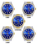 Gold & Steel Rolex Datejust Watch 16233 for Men  | 36Mm | Royal Blue Arabic Diamond Dial | Jubilee Band