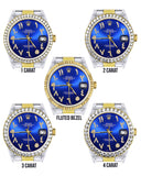 Gold & Steel Rolex Datejust Watch 16233 for Men | 36Mm | Royal Blue Arabic Diamond Dial | Oyster Band