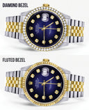 Womens Diamond Gold Rolex Datejust Watch 16233 | 36Mm | Blue Dial | Jubilee Band