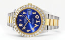 Rolex Datejust II Watch | 41 MM | 18K Yellow Gold & Stainless Steel | Custom Blue Arabic Dial | Oyster Band