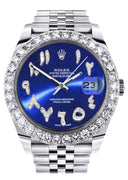 Rolex Datejust II Watch | 41 MM | Custom Blue Arabic Diamond Dial | Jubilee Band