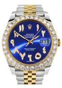 Rolex Datejust II Watch | 41 MM | 18K Yellow Gold & Stainless Steel | Custom Blue Arabic Dial | Jubilee Band