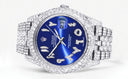 Diamond Iced Out Rolex Datejust 41 | 25 Carats Of Diamonds | Custom Blue Arabic Numeral Diamond Dial | Two Row | Jubilee Band