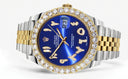 Rolex Datejust II Watch | 41 MM | 18K Yellow Gold & Stainless Steel | Custom Blue Arabic Dial | Jubilee Band