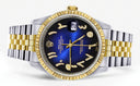 Mens Rolex Datejust Watch 16233 Two Tone | 36Mm | Blue Black Arabic Dial | Jubilee Band