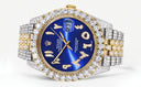 Diamond Iced Out Rolex Datejust 41 | 25 Carats Of Diamonds | Custom Blue Arabic Numeral Diamond Dial | Two Row | Jubilee Band