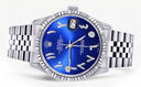 Womens Rolex Datejust Watch 16200  | 36Mm | Blue Arabic Dial | Fluted Bezel | Jubilee Band