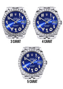Rolex Datejust II Watch | 41 MM | Custom Blue Arabic Diamond Dial | Jubilee Band