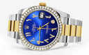 New Style | Gold & Steel Rolex Datejust Watch | 36Mm | Blue Arabic Diamond Dial | Oyster Band