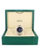 Iced Out Rolex Datejust 36 MM | Two Tone | 10 Carats of Diamonds | Blue Black Diamond Dial