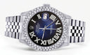 Womens Rolex Datejust Watch 16200 | 36Mm | Blue Black Roman Numeral Dial | Two Row 4.25 Carat Beze l Jubilee Band