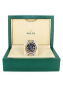 Diamond Gold Rolex Watch For Men 16233 | 36Mm | Rainbow Sapphire Bezel | Diamond Blue Black Roman Numeral Dial | Jubilee Band