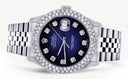 Womens Rolex Datejust Watch 16200 | 36Mm | Blue Black Dial | Two Row 4.25 Carat Bezel | Jubilee Band