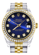 Diamond Gold Rolex Watch | Diamond Bezel | 31MM | Blue Black Dial | Jubilee Band
