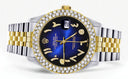 Diamond Gold Rolex Watch For Women 16233 | 36Mm | Blue Black Arabic Diamond Dial | Two Row 4.25 Carat Bezel | Jubilee Band