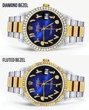 Gold & Steel Rolex Datejust Watch 16233 for Men | 36Mm | Blue Black Arabic Diamond Dial | Oyster Band