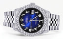 Womens Rolex Datejust Watch 16200 | 36Mm | Blue Black Arabic Diamond Dial | Two Row 4.25 Carat Bezel | Jubilee Band