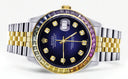Diamond Gold Rolex Watch For Men 16233 | 36Mm | Rainbow Sapphire Bezel | Blue Black Dial | Jubilee Band