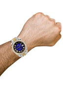 Rolex Datejust II Watch | 41 MM | 18K Yellow Gold & Stainless Steel | Custom Blue Black Roman Dial | Jubilee Band