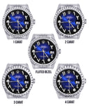 Diamond Mens Rolex Datejust Watch 16200 | 36Mm | Blue Black Arabic Diamond Dial | Jubilee Band