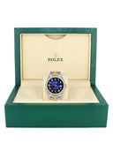 Gold & Steel Rolex Datejust Watch 16233 for Men  | 36Mm | Blue Black Arabic Diamond Dial | Jubilee Band