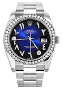 New Style | Rolex Datejust Watch | 36Mm | Blue Black Arabic Dial | Oyster Band