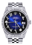 Womens Rolex Datejust Watch 16200  | 36Mm | Blue Black Arabic Dial | Fluted Bezel | Jubilee Band