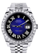 Rolex Datejust II Watch | 41 MM | Custom Blue Black Roman Diamond Dial | Jubilee Band