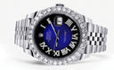 Rolex Datejust II Watch | 41 MM | Custom Blue Black Roman Diamond Dial | Jubilee Band