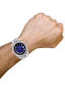 Rolex Datejust II Watch | 41 MM | Custom Blue Black Roman Diamond Dial | Jubilee Band
