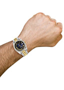 New Style | Gold & Steel Rolex Datejust Watch | 36Mm | Blue Black Roman Diamond Dial | Oyster Band
