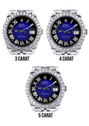 Rolex Datejust II Watch | 41 MM | Custom Blue Black Roman Diamond Dial | Jubilee Band