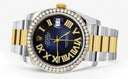 New Style | Gold & Steel Rolex Datejust Watch | 36Mm | Blue Black Roman Diamond Dial | Oyster Band