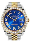 Rolex Datejust II Watch | 41 MM | 18K Yellow Gold & Stainless Steel | Custom Blue Roman Dial | Jubilee Band
