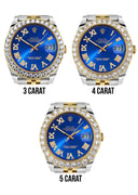 Rolex Datejust II Watch | 41 MM | 18K Yellow Gold & Stainless Steel | Custom Blue Roman Dial | Jubilee Band