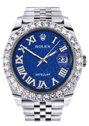 Rolex Datejust II Watch | 41 MM | Custom Blue Texture Roman Diamond Dial | Jubilee Band