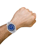 Rolex Datejust II Watch | 41 MM | Custom Blue Texture Roman Diamond Dial | Jubilee Band