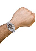 Iced Out Rolex Datejust 36 MM | Stainless Steel | 10 Carats of Diamonds | Brown Roman Diamond Dial | Jubilee Band