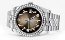 New Style | Hidden Clasp | Diamond Rolex Datejust Watch | 36Mm | Brown Arabic Diamond Dial | Jubilee Band