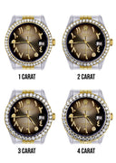 New Style | Hidden Clasp | Gold & Steel Rolex Datejust Watch | 36Mm | Brown Arabic Diamond Dial | Jubilee Band