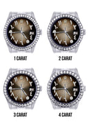 New Style | Hidden Clasp | Diamond Rolex Datejust Watch | 36Mm | Brown Arabic Diamond Dial | Jubilee Band
