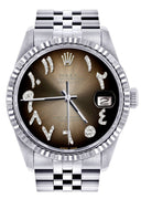 Mens Rolex Datejust Watch 16200  | 36Mm | Brown Arabic Dial | Jubilee Band
